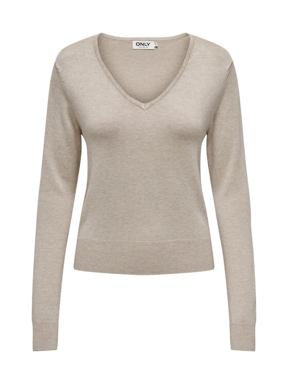 ONLY ONLY Maglione ONLVENICE LIFE VNECK PULLOVER Beige Regular Fit