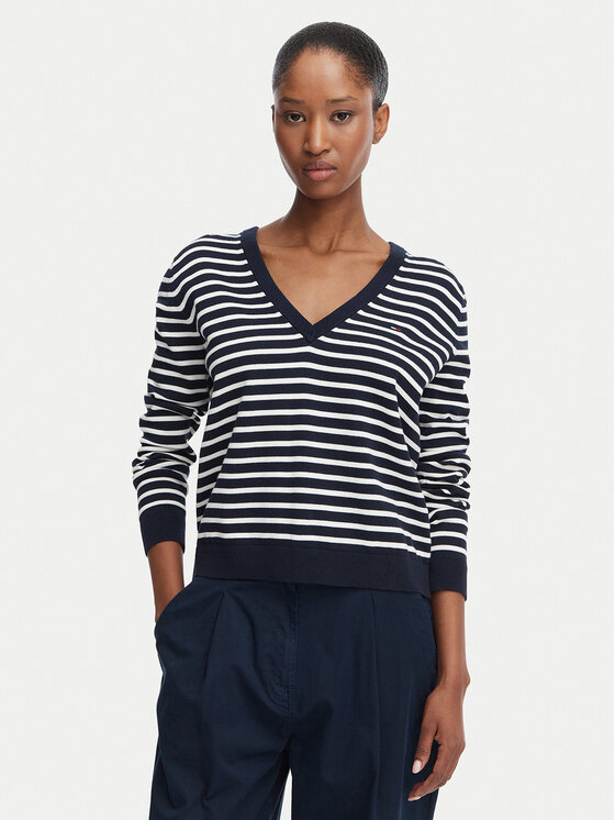 Tommy Jeans Pulover Essential DW0DW19888 Bleumarin Regular Fit