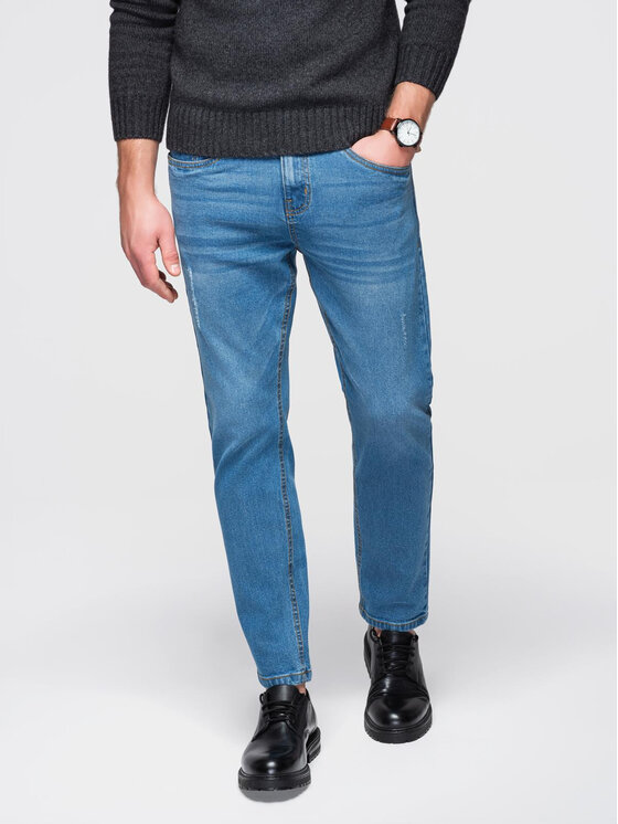 Ombre Ombre Jeansy OM-PADP-0241 Niebieski Regular Fit