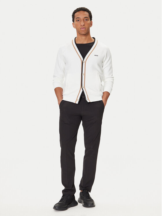 BOSS BOSS Strickjacke Sardigan 50543472 Weiß Relaxed Fit