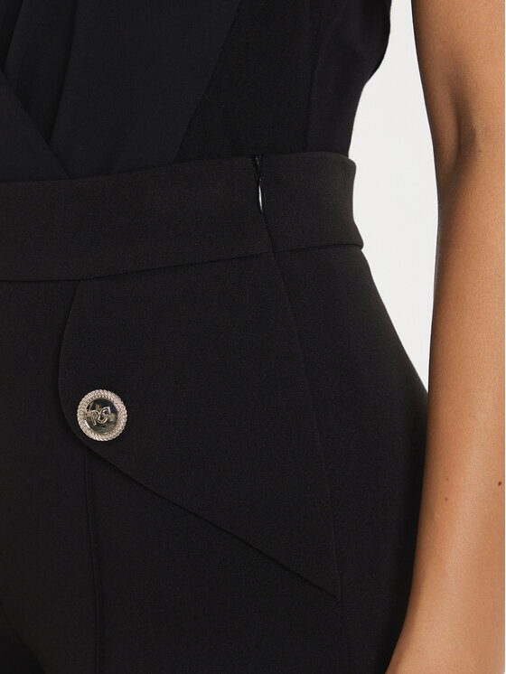 Rinascimento Rinascimento Kalhoty z materiálu CFC0019594002 Černá Regular Fit