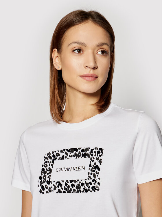Calvin Klein Calvin Klein Tricou Ss Leo Box K20K202910 Alb Regular Fit