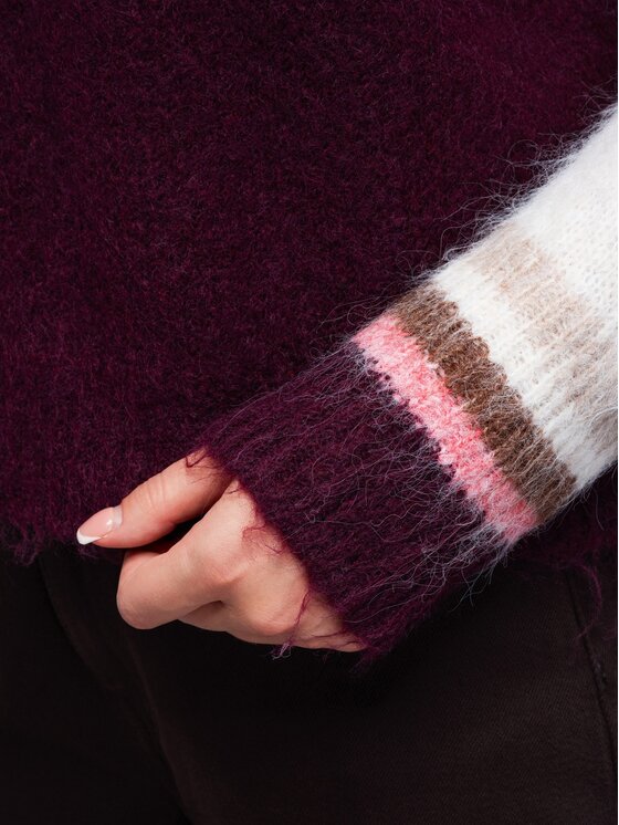 Ombre Ombre Sweter OW-SW-E0075 Beżowy Regular Fit