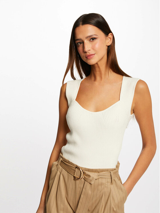Morgan Morgan Bluzka 231-MISTE Écru Slim Fit