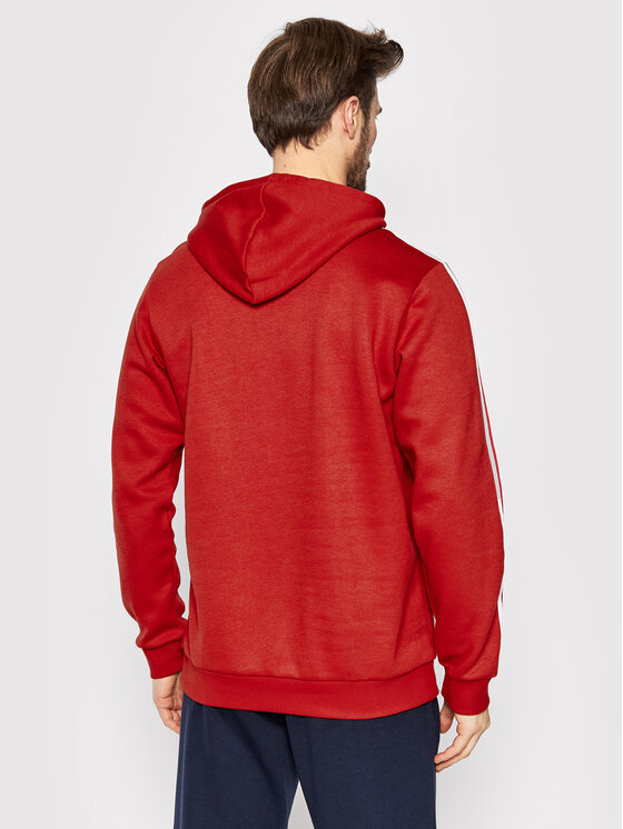 adidas adidas Bluza Essentials Fleece 3-Stripes GU2523 Czerwony Regular Fit