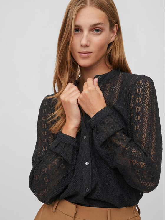 Vila Vila Camicia Chikka 14082977 Nero Regular Fit