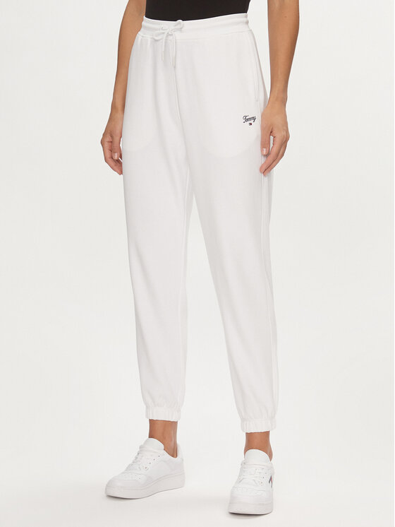 Tommy Jeans Tommy Jeans Jogginghose Script DW0DW17771 Weiß Relaxed Fit