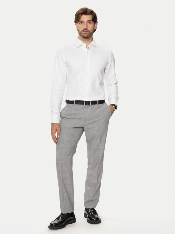 BOSS Boss Cămașă 50470583 Écru Slim Fit