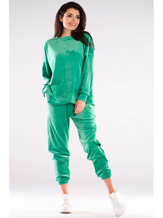 Awama Awama Bluza A410 Zielony Basic Fit