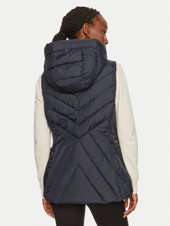 Tommy Hilfiger Tommy Hilfiger Vestă Chevron WW0WW42624 Bleumarin Regular Fit