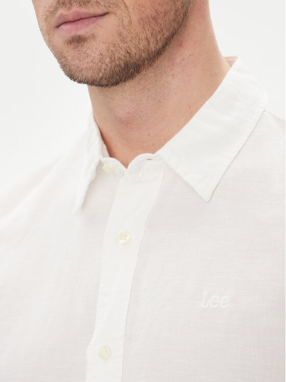 Lee Lee Koszula Patch 112364230 Biały Regular Fit