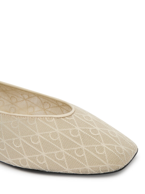 Calvin Klein Calvin Klein Baleríny Square Ballerina Aop Mesh HW0HW02937 Écru