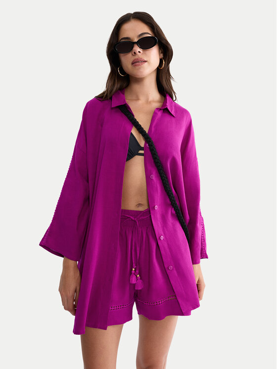 Triumph Triumph Пижамена риза Summer Wear 10227228 Розов Regular Fit
