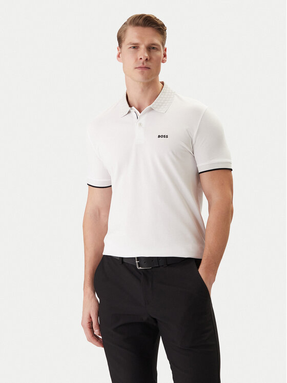 BOSS BOSS Polokošeľa PL_GOC Chip Paddy 50554583 Biela Regular Fit