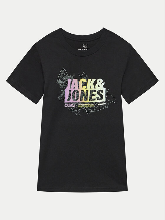 Jack&Jones Junior T-krekls Map Summer 12257988 Melns Regular Fit