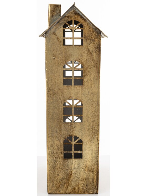 MIAhome MIAhome Lampion metalowy domek 45x23,5x14,5 cm KEKERE tall Złoty