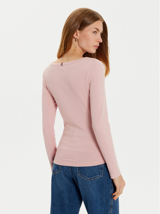 Tommy Hilfiger Tommy Hilfiger Blúz WW0WW38869 Rózsaszín Slim Fit