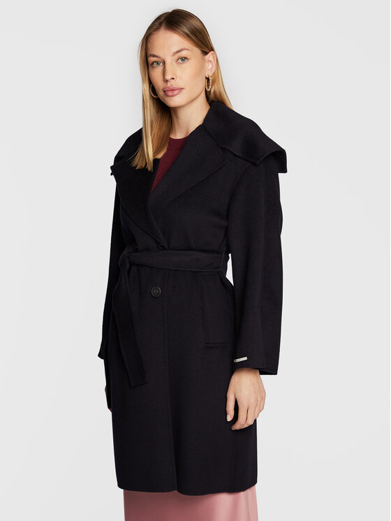 Marella Marella Cappotto di lana Harden 30160228 Blu scuro Regular Fit