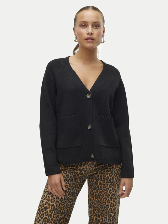 Vero Moda Kardigán Boom 10320457 Čierna Loose Fit