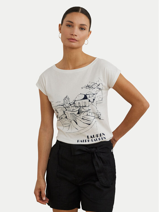 LAUREN RALPH LAUREN LAUREN RALPH LAUREN T-Shirt 200971072002 Bílá Relaxed Fit
