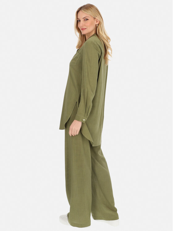 Potis & Verso Potis & Verso Koszula Pascal Khaki Regular Fit