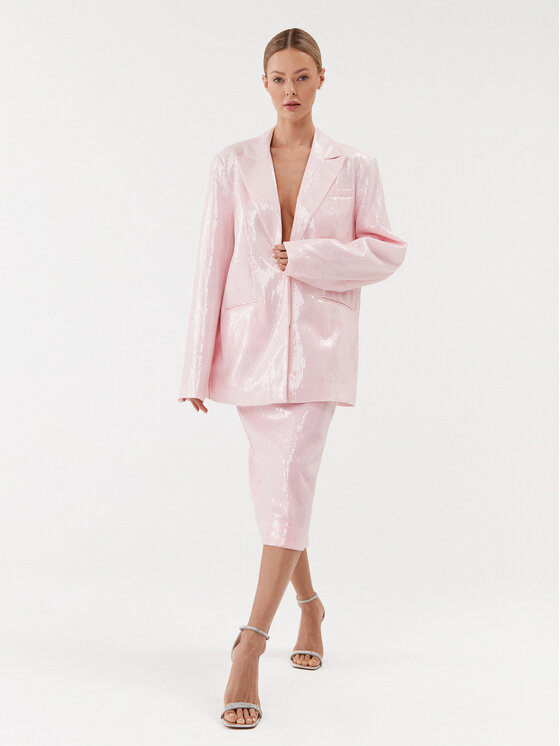 ROTATE ROTATE Pouzdrová sukně Sequin 1111781814 Růžová Slim Fit