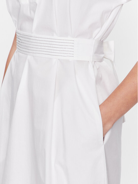 Peserico Peserico Sukienka codzienna S02893A Biały Regular Fit