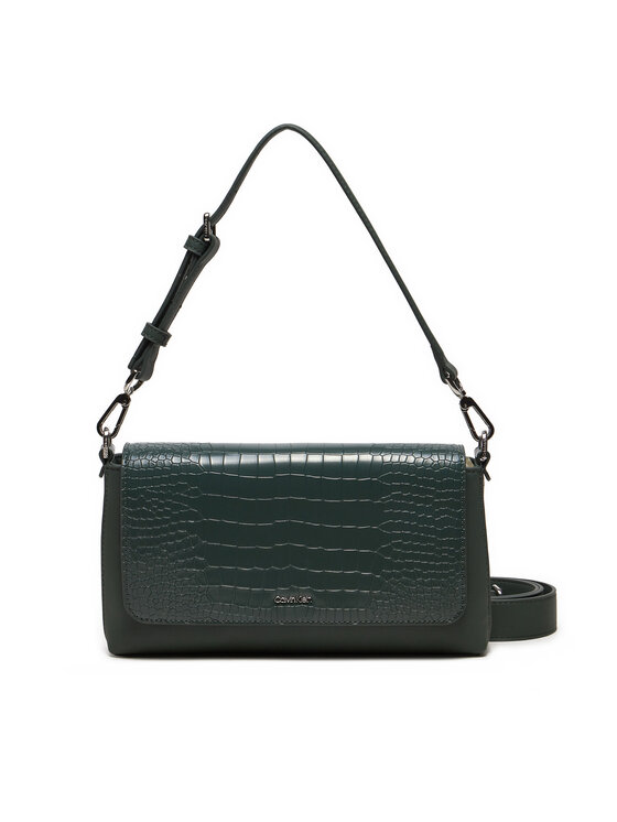 Geantă Calvin Klein Ck Must Shoulder Bag_Croco K60K612111 Verde