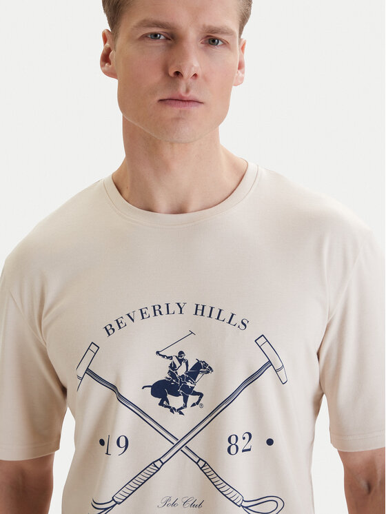 Beverly Hills Polo Club Beverly Hills Polo Club Тишърт W126-BHMTS-1020-39P Бежов Regular Fit