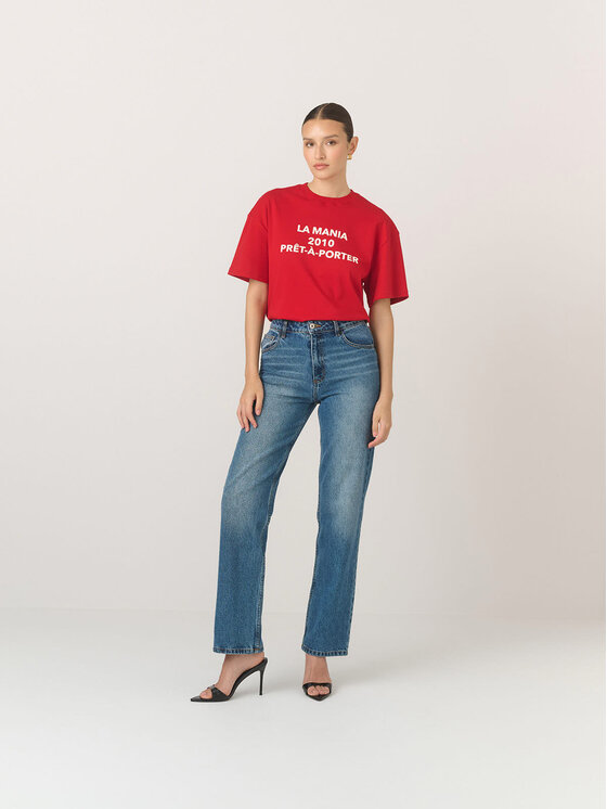 La Mania La Mania Tričko PRET A PORTER Červená Classic Fit
