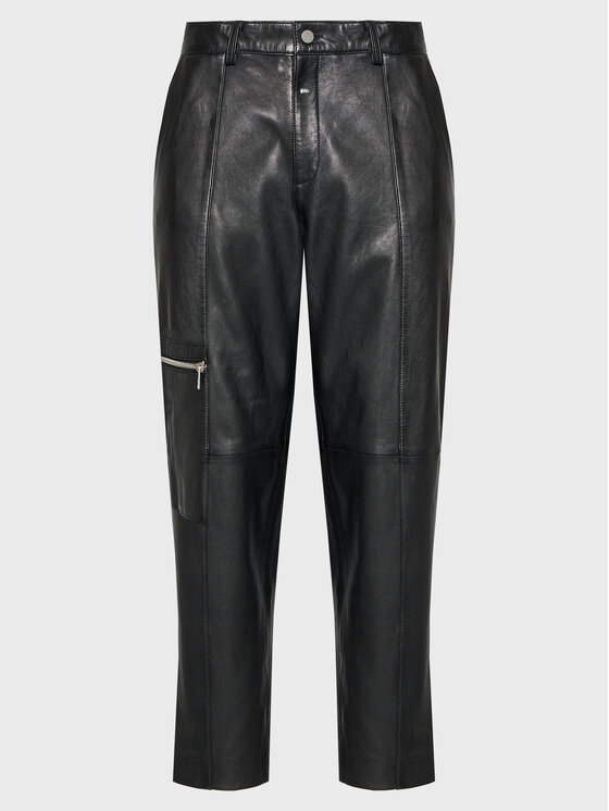Young Poets Society Young Poets Society Pandaloni de piele Toni Soft 107581 Negru Regular Fit