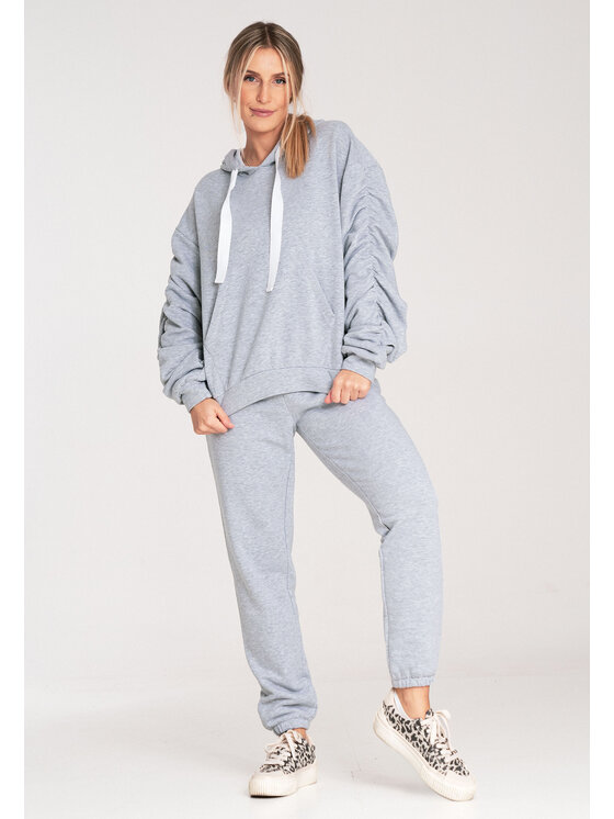 FIGL FIGL Mikina M1055 Šedá Loose Fit