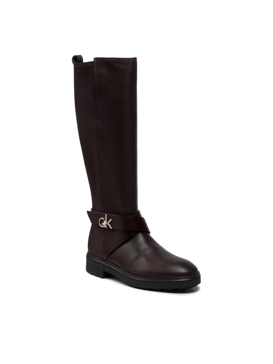Calvin Klein Calvin Klein Klassische Stiefel Knee Boot 20 W/Hdw HW0HW00607 Braun