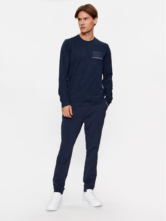 Aeronautica Militare Aeronautica Militare Majica dugih rukava 232TS2127J584 Tamnoplava Regular Fit
