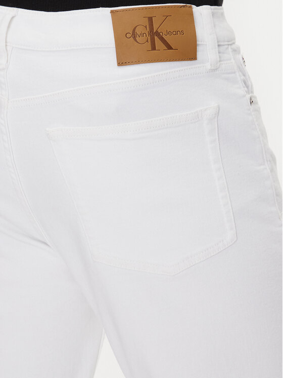 Calvin Klein Jeans Calvin Klein Jeans Pantaloni scurți de blugi J30J327536 Alb Slim Fit