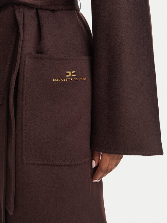 Elisabetta Franchi Elisabetta Franchi Volneni plašč CP-01D-66E2-V850 Temno rjava Regular Fit