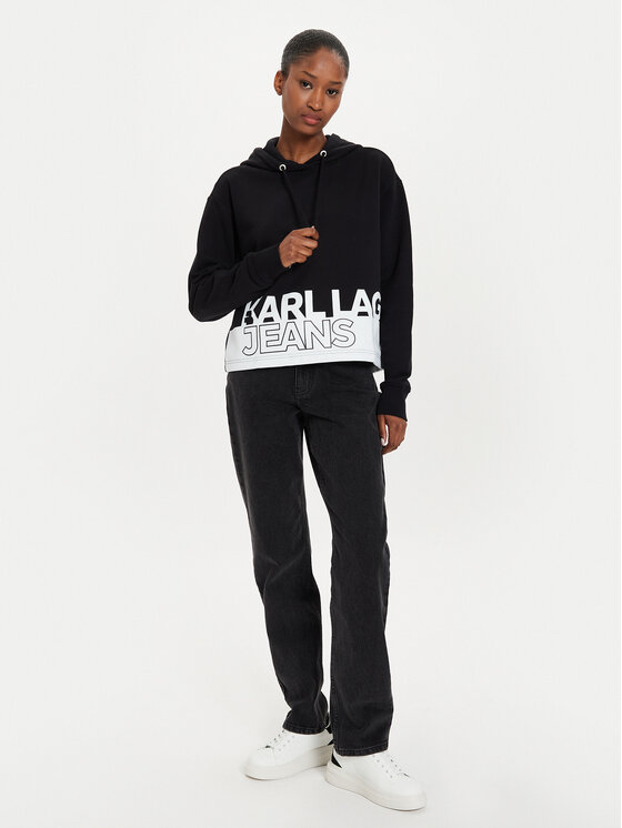 Karl Lagerfeld Jeans Karl Lagerfeld Jeans Mikina 245J1803 Černá Regular Fit