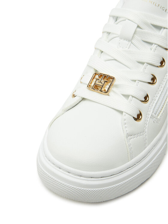 Tommy Hilfiger Tommy Hilfiger Laisvalaikio batai Low Cut Lace-Up Sneaker T3A9-33743-1355 S Balta