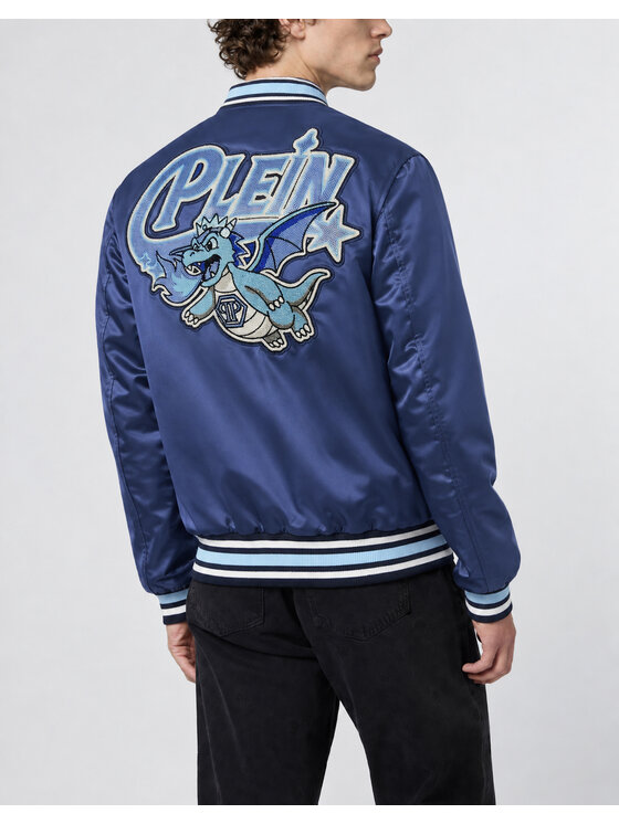 PHILIPP PLEIN PHILIPP PLEIN Kurtka bomber 31144 Granatowy Regular Fit