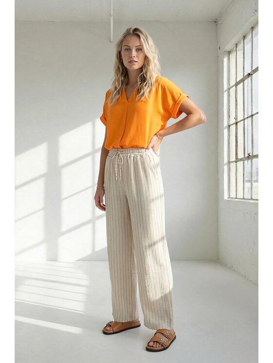 FIGL FIGL Bluzka M1321 Pomarańczowy Regular Fit