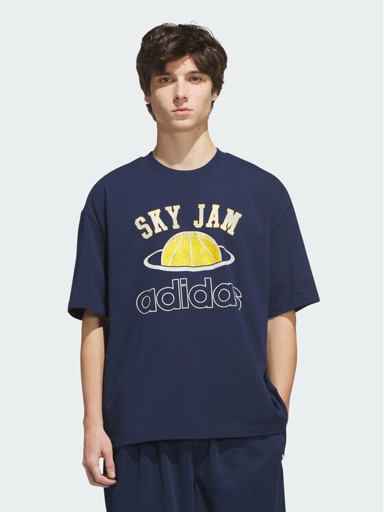 adidas adidas Koszulka techniczna 165559 Niebieski jasny Oversize