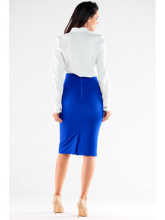 Awama Awama Spódnica A531 Niebieski Basic Fit