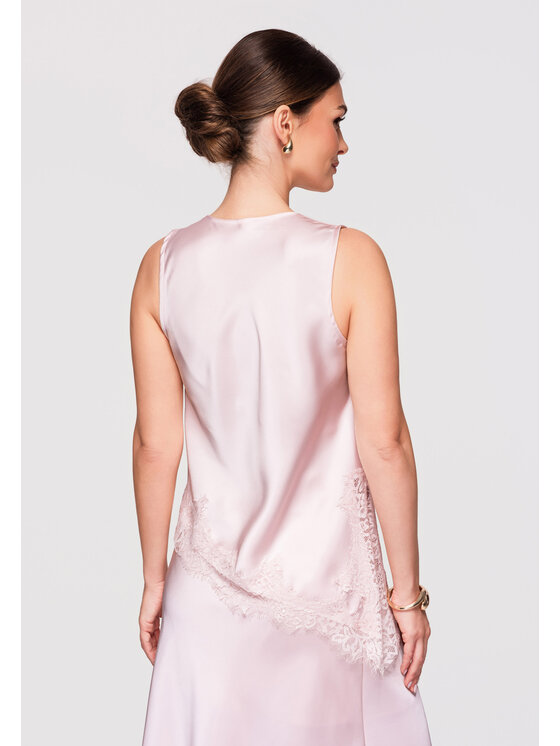 Ombre Ombre Bluzka OW-TS-E0030 Różowy jasny Loose Fit