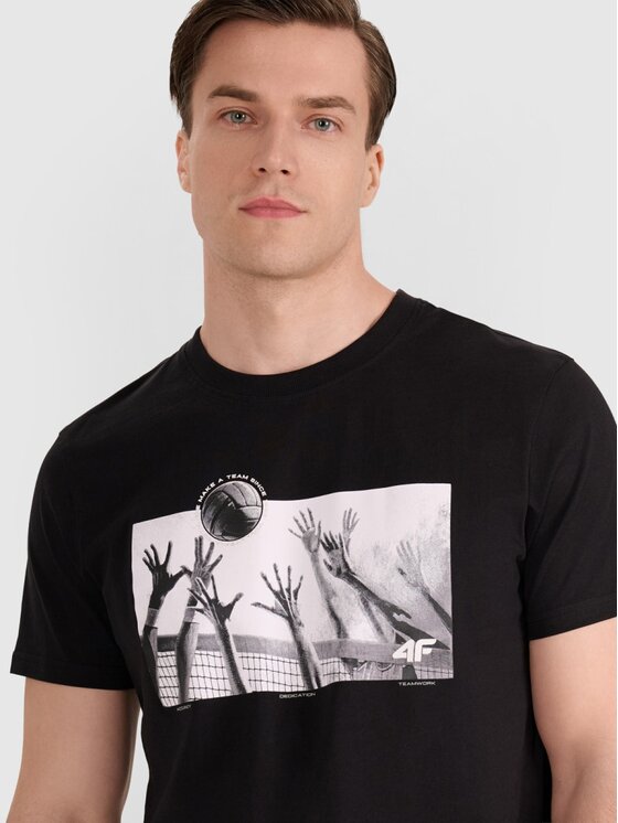 4F 4F T-shirt 4FRAW25TTSHM3319-20S Nero Regular Fit