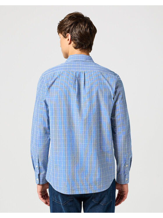 Wrangler Wrangler Koszula 1 PKT SHIRT Niebieski Regular Fit