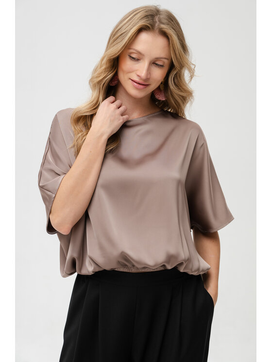 blue shadow blue shadow Bluzka Royal. Brązowy Regular Fit