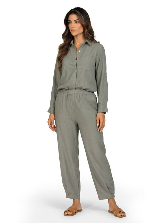 Feba Feba Koszula F249 Khaki Comfort Fit