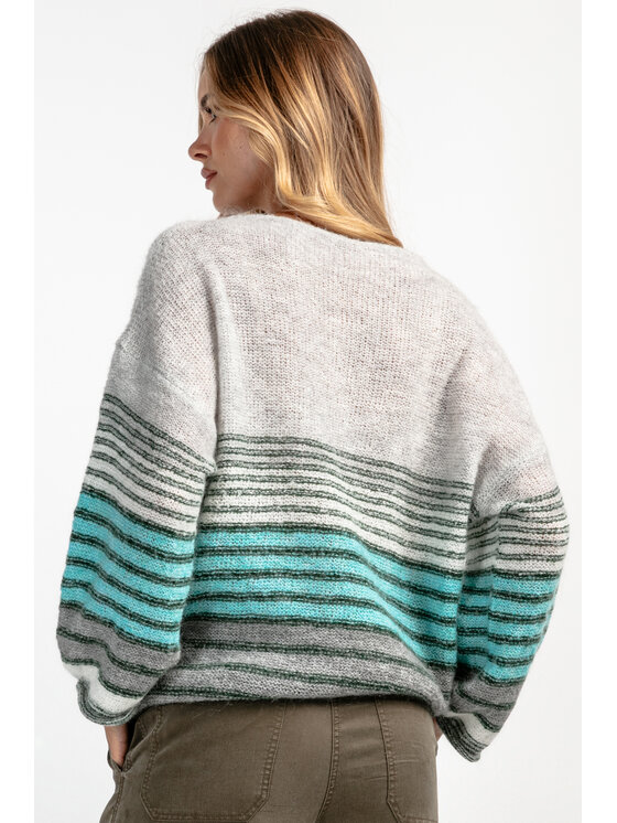 Fobya Fobya Sweter F1897 Szary Basic Fit