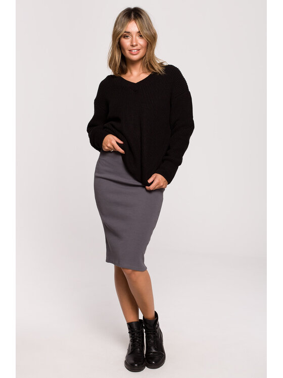 BeWear BeWear Sweter BK075 Czarny Comfortable Fit