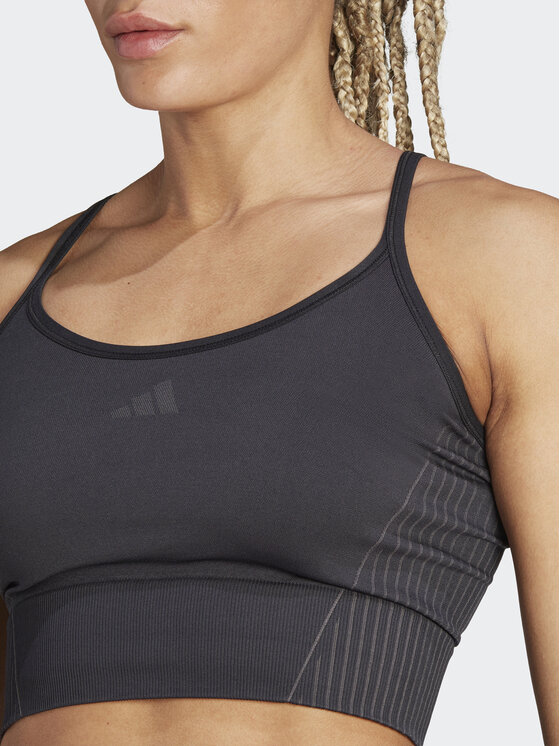 adidas adidas Marškinėliai Aeroknit IB0684 Juoda Slim Fit